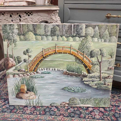 Vintage Bridge Painting 30x24