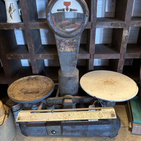 Vintage Detecto Gram balance scale with 4 weights