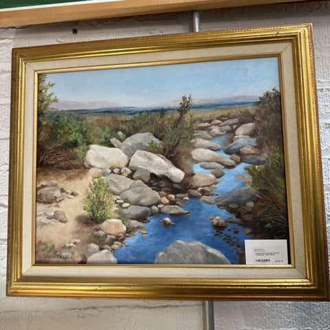 Framed Oil on Canvas Framed Landscape /Creek 25x22