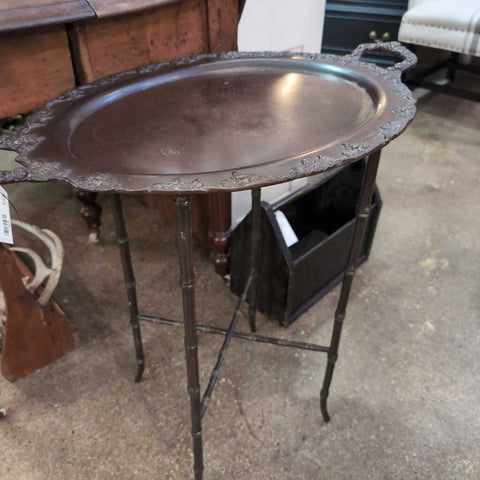 Beautiful Antique Metal Tray Table w/Handles 26x16x25 IN STORE PICKUP ONLY