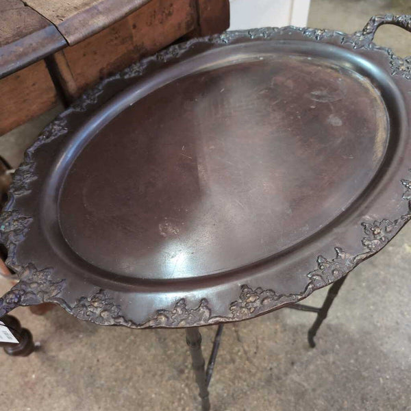 Beautiful Antique Metal Tray Table w/Handles 26x16x25 IN STORE PICKUP ONLY