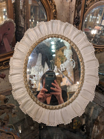 Cream syroco ribbon dresser mirror