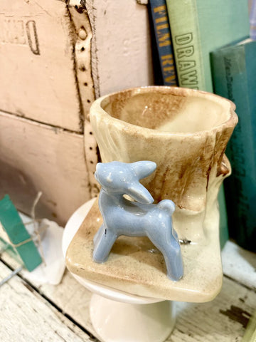 Jens Fresh Vintage ~ vintage Blue deer stump vase