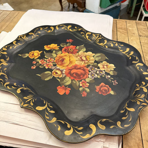 Hand painted tole tray 19x25